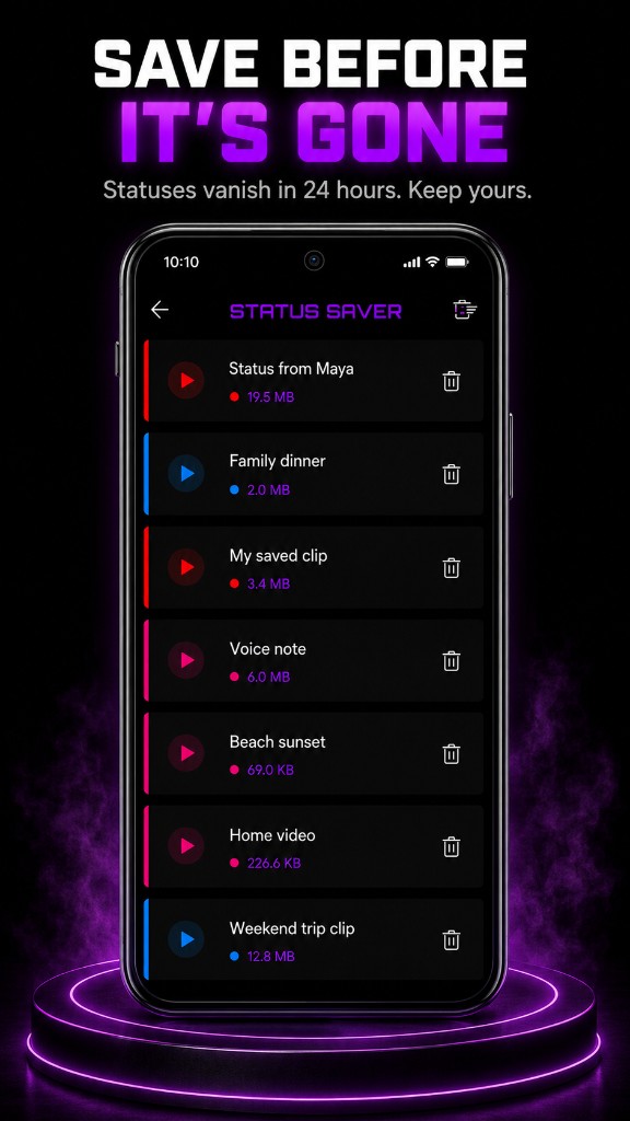 LoopHole Status Saver — save before statuses expire